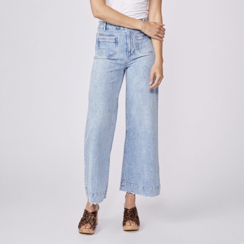 PAIGE Harper Ankle Vintage Zayden Wide Leg Set In Patch Pocket Jeans Size 29
